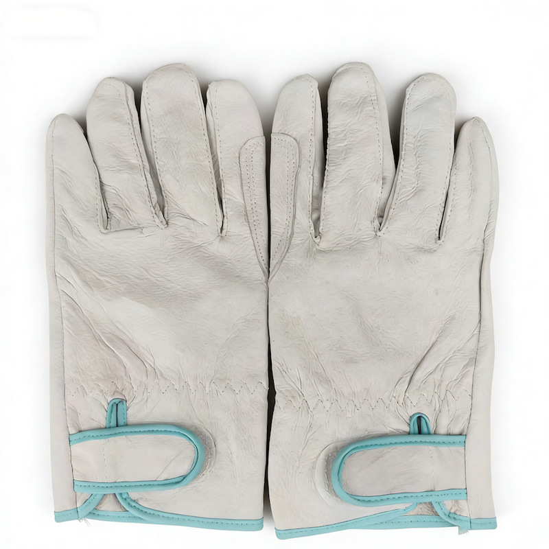Premium pig skin safety work gloves with reinforced palm