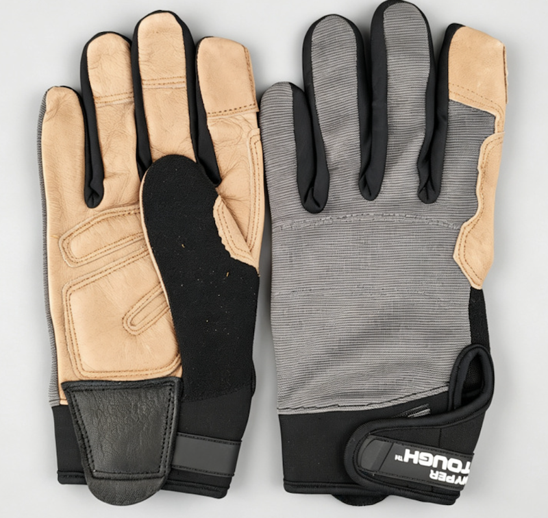 Premium Goat Leather Palm Motocross Gloves, Grey Elastic Spandex Back, Comfortable Touchscreen Outdoor Cycling & Motorcycle Safety Gloves