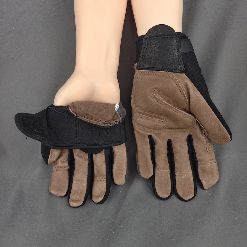 Men’s Goatskin Motorbike Riding Gloves, Breathable Knit Back, Adjustable Strap, Multi-purpose Outdoor Cycling & Utility Work Safety Gloves