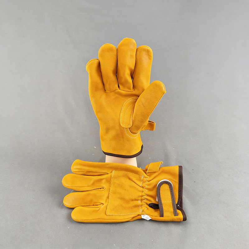 1. Premium Yellow Cow Split Leather Utility Gloves, Stitched Palm Reinforcement, Adjustable Strap Cuff, Heavy Duty Leather Working Gloves 1. Premium Yellow Cow Split Leather Utility Gloves, Stitched Palm Reinforcement, Adjustable Strap Cuff, Heavy Duty Leather Working Gloves