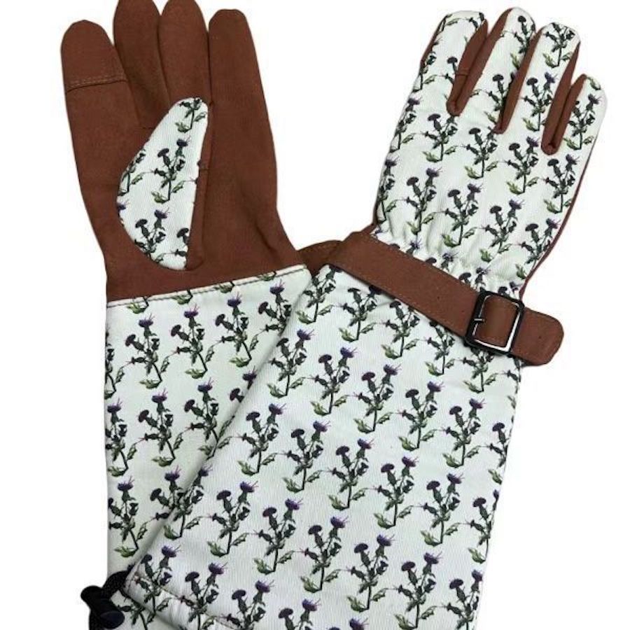 Adjustable buckle wrist strap for long cuff gardening protective gloves
