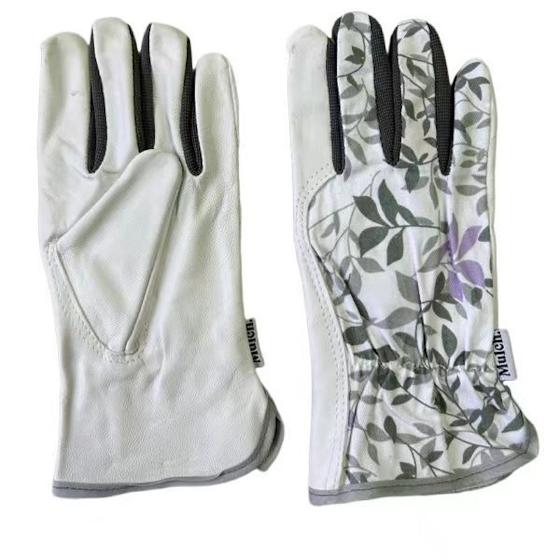Comfortable ladies gardening gloves soft sheepskin leather palm yard work gloves