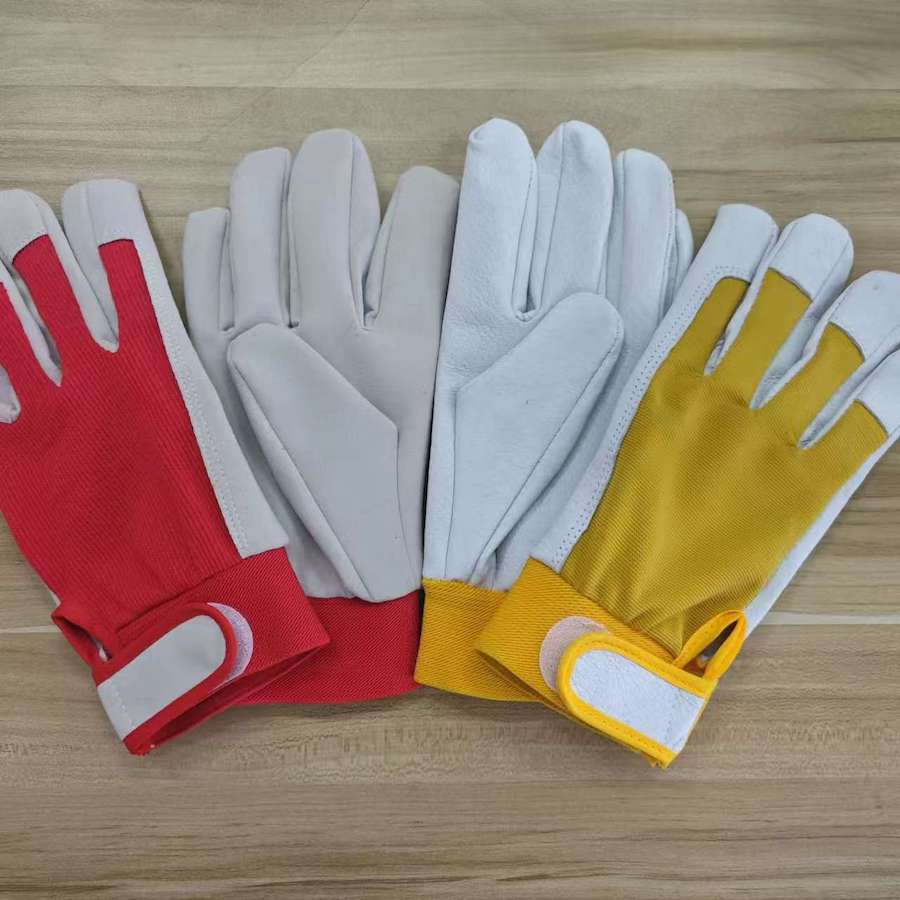 Wholesale breathable pigskin leather garden gloves yellow stretch back thorn resistant Wholesale breathable pigskin leather garden gloves yellow stretch back thorn resistant