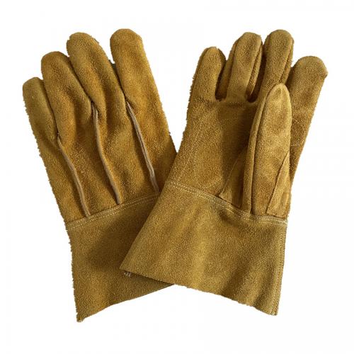 10 Inch Cow Split Leather Welding Gloves, Heat Resistant Abrasion Resistant Safety Work Gloves for Welding Heavy‑Duty Industrial Use