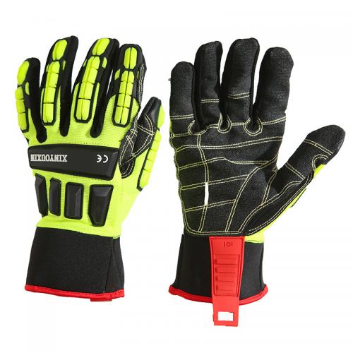 TPR Impact Protection Cut Resistant Mechanical Work Gloves, Anti‑Vibration Climbing Safety Gloves