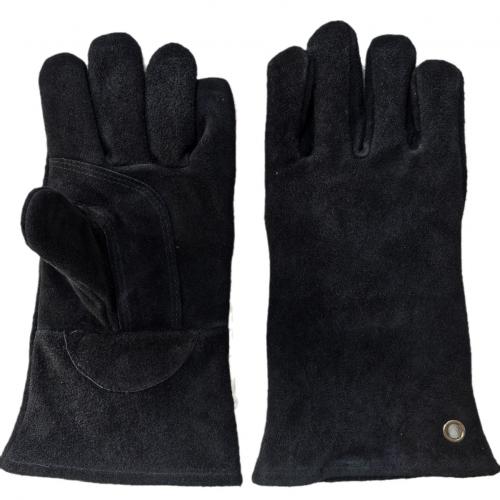 Black Cow Split leather Welding Gloves, Heat Resistant Insulated BBQ Forge Safety Gloves