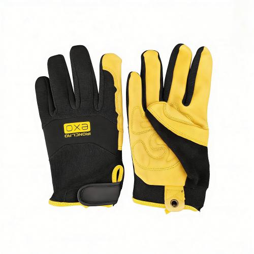Deerskin Leather Mechanics Gloves, Anti-Slip Wear Resistant Full Finger Riding Driving Work Gloves