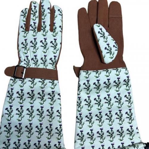 Long Sleeve Thorn Proof Gardening Gloves, Microfiber Palm Anti Puncture Work Gloves, Anti-slip Breathable Floral Print Garden Protective Gloves with Adjustable Buckle