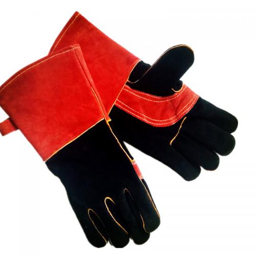 Split Cowhide Welding Gloves, Heat Resistant BBQ Forge Fire Resistant Work Gloves